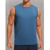 imageCRZ YOGA Mens Workout Sleeveless Shirt Quick Dry Stretchy Swim TShirts Athletic Gym Running Beach Tank TopIron Blue