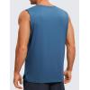 imageCRZ YOGA Mens Workout Sleeveless Shirt Quick Dry Stretchy Swim TShirts Athletic Gym Running Beach Tank TopIron Blue