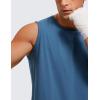 imageCRZ YOGA Mens Workout Sleeveless Shirt Quick Dry Stretchy Swim TShirts Athletic Gym Running Beach Tank TopIron Blue