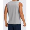 imageCRZ YOGA Mens Workout Sleeveless Shirt Quick Dry Stretchy Swim TShirts Athletic Gym Running Beach Tank TopSilver Gray