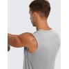 imageCRZ YOGA Mens Workout Sleeveless Shirt Quick Dry Stretchy Swim TShirts Athletic Gym Running Beach Tank TopSilver Gray