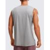 imageCRZ YOGA Mens Workout Sleeveless Shirt Quick Dry Stretchy Swim TShirts Athletic Gym Running Beach Tank TopSilver Mist