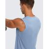 imageCRZ YOGA Mens Workout Sleeveless Shirt Quick Dry Stretchy Swim TShirts Athletic Gym Running Beach Tank TopSlate Blue