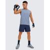 imageCRZ YOGA Mens Workout Sleeveless Shirt Quick Dry Stretchy Swim TShirts Athletic Gym Running Beach Tank TopSlate Blue