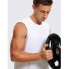 imageCRZ YOGA Mens Workout Sleeveless Shirt Quick Dry Stretchy Swim TShirts Athletic Gym Running Beach Tank TopWhite