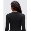imageCRZ YOGA Softembrace Long Sleeve Bodysuits for Women  Crewneck Basic Casual Travel Thong Body Suits Fitted TopsBlack