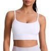 imageCRZ YOGA Butterlift Scoop Neck Longline Sports Bras for Women  Adjustable Spaghetti Strap Padded Tank Workout Pilates TopWhite