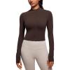 imageCRZ YOGA Butterluxe Cropped Athletic Jackets for Women  Full Zip Up Track Tops with Thumb Holes PocketsHot Fudge Brown