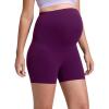 imageCRZ YOGA Butterluxe Maternity Biker Shorts 4quot  Over The Belly Pregnancy Yoga Workout Womens Activewear Buttery SoftPlum Magenta