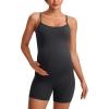 imageCRZ YOGA Butterluxe Maternity Cami Strap Workout Romper  U Neck Casual Shorts Jumpsuit Pregnancy Womens Tank Top BodysuitMysterious Grey