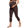 imageCRZ YOGA Butterluxe Maternity Capris Leggings 21quot  Over The Belly Workout Active Yoga Womens Pregnancy Crop Pants StretchyHot Fudge Brown