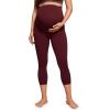 imageCRZ YOGA Butterluxe Maternity Capris Leggings 21quot  Over The Belly Workout Active Yoga Womens Pregnancy Crop Pants StretchyRed Merlot