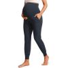 imageCRZ YOGA Butterluxe Maternity Joggers Pockets 27quot  Workout Active Yoga Pregnancy Womens Pants Over The Belly SoftTrue Navy