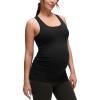 imageCRZ YOGA Butterluxe Maternity Racerback Tank Tops  Ruched Sleeveless Womens Pregnancy Yoga Workout Shirt with Built in BraBlack