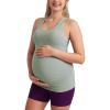 imageCRZ YOGA Butterluxe Maternity Racerback Tank Tops  Ruched Sleeveless Womens Pregnancy Yoga Workout Shirt with Built in BraGreen Palm Court