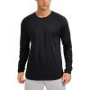 imageCRZ YOGA Crewneck Workout Long Sleeve Shirts for Men  Quick Dry Running Athletic TShirts Lightweight Basic TopsBlack