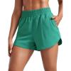 imageCRZ YOGA Dolphin Athletic Shorts for Women 3quot  High Waisted Quick Dry for Running Workout Gym Track with Zip PocketCascadia Green