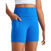 imageCRZ YOGA Girls Butterluxe Athletic Biker Shorts with Pockets  Dance Yoga Casual High Waist Kids Teen SummerSparkle Blue
