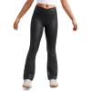 imageCRZ YOGA Girls Butterluxe Crossover Waist Yoga Flare Leggings  Dance Casual Athletic Pants Bell Bottoms Kids TeenFaux Leather Black