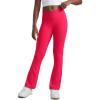 imageCRZ YOGA Girls Butterluxe Crossover Waist Yoga Flare Leggings  Dance Casual Athletic Pants Bell Bottoms Kids TeenViva Magenta