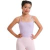 imageCRZ YOGA Girls Butterluxe Double Lined Camisole Tank Tops Crop  Dance Yoga Athletic Casual Spaghetti Y Back Kids TeenLilac Air