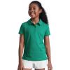 imageCRZ YOGA Girls Cloud Jersey Short Sleeve Casual Polo Shirts  School Uniform Tennis Golf Hip Length Side Splits Kids TeenCascadia Green