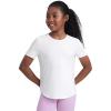 imageCRZ YOGA Girls Cloudweight Short Sleeve Athletic T Shirts  Active Sports Casual Tees Crew Neck Side Slit Kids TeenWhite