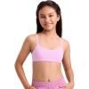 imageCRZ YOGA Girls Softness Mold Softhold Training Bra  Casual Everyday Tops V Neck Adjustable Straps Kids TeenVita Pink