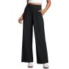 imageCRZ YOGA Lightweight Drapey Wide Leg Casual Pants for Women 30quot  Flowy Travel Work Loose Fit SummerBlack