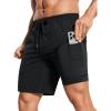 imageCRZ YOGA Mens 2 in 1 Running Shorts 7quot  Lined Workout Quick Dry Lightweight for Sports Athletic with PocketsBlack