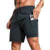 imageCRZ YOGA Mens 2 in 1 Running Shorts 7quot  Lined Workout Quick Dry Lightweight for Sports Athletic with PocketsMelanite