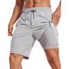 imageCRZ YOGA Mens 2 in 1 Running Shorts 9quot  Lined Quick Dry for Workout Gym Sports Basketball Athletic with PocketsGull Gray