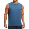 imageCRZ YOGA Mens Workout Sleeveless Shirt Quick Dry Stretchy Swim TShirts Athletic Gym Running Beach Tank TopIron Blue