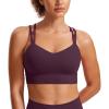 imageCRZ YOGA Softness Mold Butterluxe Strappy Longline Sports Bras for Women  Double Spaghetti Strap Workout Yoga Crop TopDeep Purple