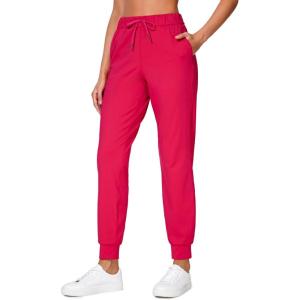 imageCRZ YOGA 4Way Stretch Workout Joggers for Women 28quot  Casual Travel Athletic Pants with PocketsViva Magenta