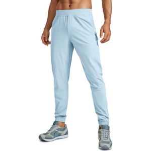 imageCRZ YOGA Athletic Joggers for Men 29quot  Lightweight Running Training Pants with Zip Pockets and Ankle ZippersChambray Blue