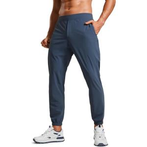 imageCRZ YOGA Athletic Joggers for Men 29quot  Lightweight Running Training Pants with Zip Pockets and Ankle ZippersElectric Blue