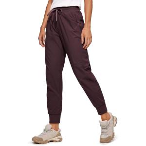 imageCRZ YOGA Athletic Joggers for Women 275quot  Lightweight Travel Outdoor Hiking Pants with PocketsDark Russet