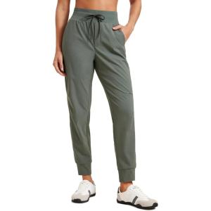 imageCRZ YOGA Athletic Joggers for Women 275quot  Lightweight Travel Outdoor Hiking Pants with PocketsGrey Sage