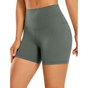imageCRZ YOGA Butterluxe Biker Shorts 4  High Waisted Booty Workout Volleyball Yoga Womens SpandexGrey Sage