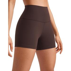 imageCRZ YOGA Butterluxe Biker Shorts 4  High Waisted Booty Workout Volleyball Yoga Womens SpandexHot Fudge Brown
