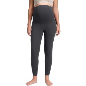 imageCRZ YOGA Butterluxe Maternity Joggers Pockets 27quot  Workout Active Yoga Pregnancy Womens Pants Over The Belly SoftMysterious Grey