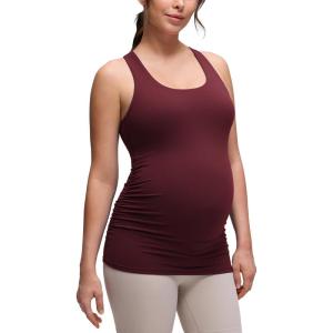 imageCRZ YOGA Butterluxe Maternity Racerback Tank Tops  Ruched Sleeveless Womens Pregnancy Yoga Workout Shirt with Built in BraRed Merlot