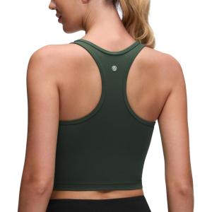 imageCRZ YOGA Butterluxe Racerback Crop Tank Tops for Women  Padded YBack Longline Sports Bras Scoop Neck Workout YogaLegend Green