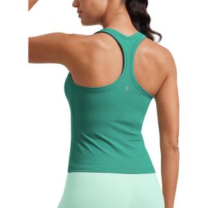 imageCRZ YOGA Butterluxe Racerback Tank Tops for Women  Yoga Workout Casual Gym Athletic Camisole Tight Sleeveless ShirtsCascadia Green