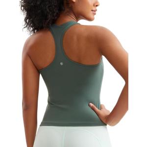 imageCRZ YOGA Butterluxe Racerback Tank Tops for Women  Yoga Workout Casual Gym Athletic Camisole Tight Sleeveless ShirtsDark Forest Green