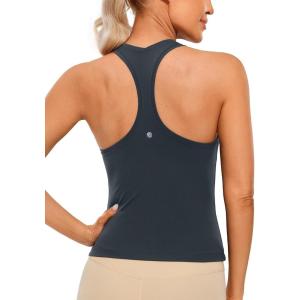 imageCRZ YOGA Butterluxe Racerback Tank Tops for Women  Yoga Workout Casual Gym Athletic Camisole Tight Sleeveless ShirtsTrue Navy