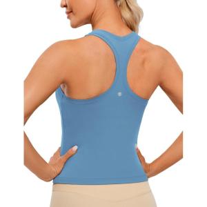 imageCRZ YOGA Butterluxe Racerback Tank Tops for Women  Yoga Workout Casual Gym Athletic Camisole Tight Sleeveless ShirtsUniverse Blue