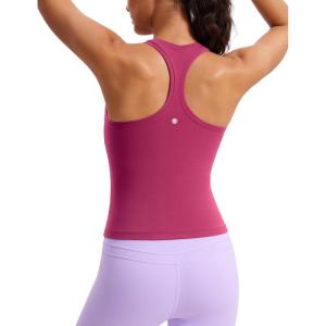imageCRZ YOGA Butterluxe Racerback Tank Tops for Women  Yoga Workout Casual Gym Athletic Camisole Tight Sleeveless ShirtsWashed Mauve