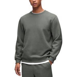 imageCRZ YOGA Cotton Fleece Lined Pullover Sweatshirts for Men  Crewneck Cozy Casual Athletic Daily Workout Sweat Shirt TopsGrey Sage